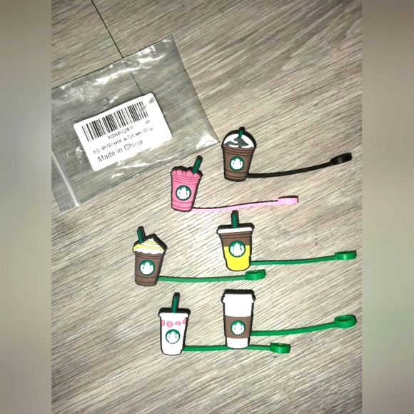 Starbucks Straw Toppers (6pcs) NWT - Picture 1 of 2